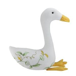 16" White and Yellow Plush Floral Goose Tabletop Decor Websites Cheap Pice