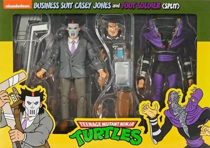 NECA Teenage Mutant Ninja Turtles Cartoon Business Suit Casey Jones and Split Foot Soldier 2-Pack 7" Action Figures Clearance Online Amazon