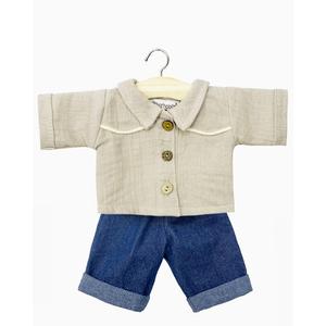 Minikane Clothing for 34cm Gordis Dolls -Pebble Western shirt and blue Boyfriend jeans set Sale Pick A Best