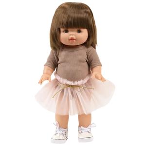 Minikane Clothing for 34cm Gordis Dolls- Josepha set: taupe ribbed knit bodysuit and pink tutu With Credit Card Cheap Online