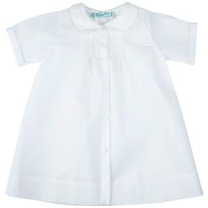 Boys Embroidered Collar Folded White Daygown Outlet Locations Cheap Pice