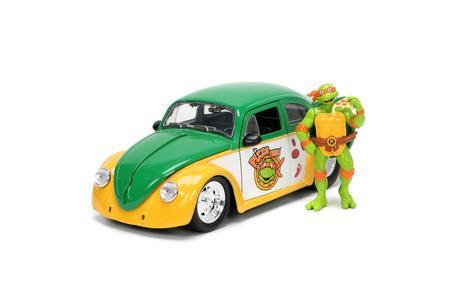 Jada Toys 1:24 Scale Teenage Mutant Ninja Turtles VW Drag Beetle with Michelangelo Figure Outlet Cheap Pices