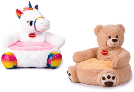 Poltroncina in Peluche 50 cm Orsetto e Unicorno Outlet 2025 Unisex