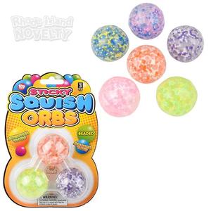 1.6" Squish Sticky Beaded Orbs 3 Pack Genuine Online