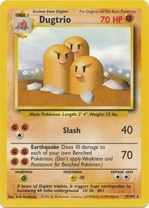 Pokemon - Dugtrio - 19/102 - Rare Unlimited - Base Set Unlimited Series Outlet Online Shop