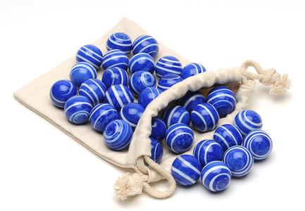 Blue Stripe Marbles for Solitaire- Set of 33 2025 New Cheap Pice