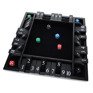 Pacific Shore Games 4 Player Shut the Box Dice Board Game with Black Stained Wood - 12 in. Shipping Outlet Store Online