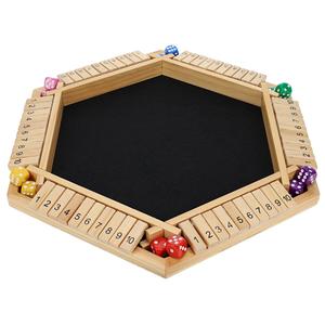 Pacific Shore Games 6 Player 14 in. Shut The Box Board Game, Wood Cheap 100% Authentic