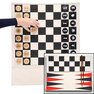 Pacific Shore Games Cloth Rollup Travel Chess, Checkers and Backgammon Game Set The Cheapest Cheap Online