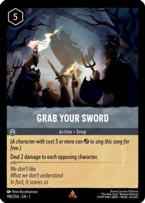Lorcana - Grab Your Sword - 198/204 - Rare - The First Chapter 2025 Cheap Online