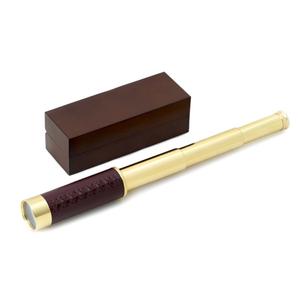 Brass 30mm Telescope with 25X Magnification and Brown Leather Trim in Wood Presentation Box Best Seller Cheap Pice