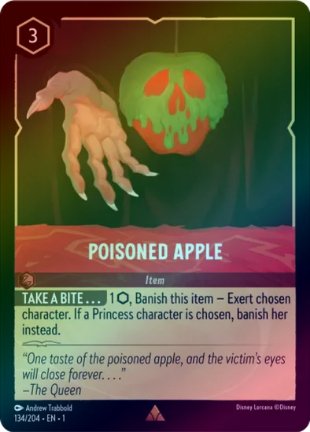 Lorcana - Poisoned Apple - 134/204 - Rare (Foil) - The First Chapter 2025 Newest