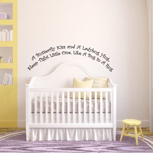 A butterfly kiss and a ladybug Nursery Arc Wall Decal Classic For Sale