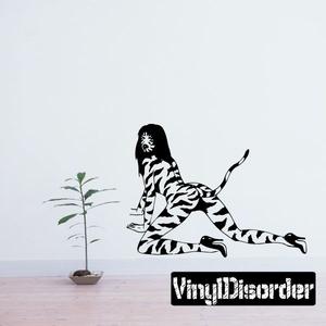 Striped Cat Girl Crawling Decal Free Shipping Manchester Great Sale