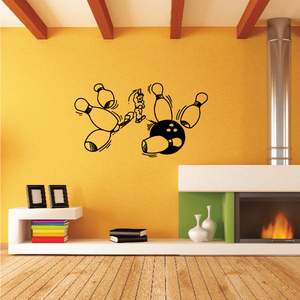 Cartoon Bowling Player Strike Decal Cheap Best Place