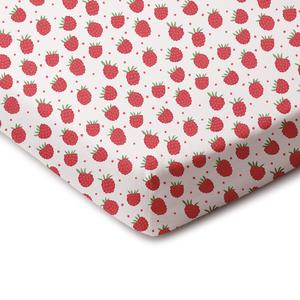 Fitted Crib Sheet - Raspberries Natural Cheap Newest
