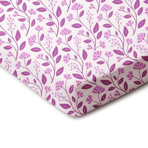 Fitted Crib Sheet - Flower Vines Orchid Free Shipping Best