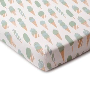 Fitted Crib Sheet - Ice Cream Mint & Blue New Styles Cheap Pice