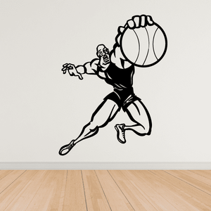 Basketball Cartoon Close Angle Ball Grab Decal Clearance With Credit Card