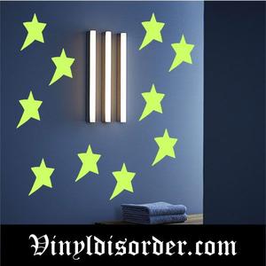 Dashing Solid Star Glow in the Dark Decal Cheap Supply