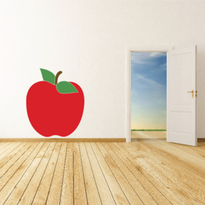 Red Apple with Leaves Sticker Low Shipping Fee Online