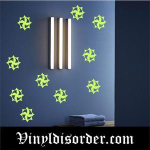 Swirl Sun Star Glow in the Dark Decal Choice For Sale