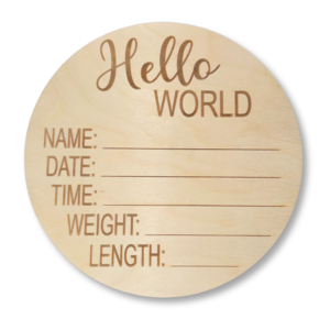 Baby Announcement Birth Stats Wood Round | Engraved Wood Cutouts | 1/4" Thick | Popular Cheap Online