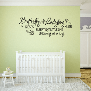 Butterfly kisses and ladybug hugs sleep Decal In China Cheap Pice