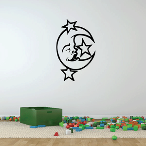 Sleeping Moon and Stars Decal Shipping Outlet Store Online