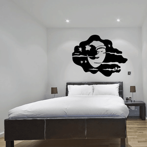Sleeping Moon and Clouds Decal Buy Cheap 2025 Unisex