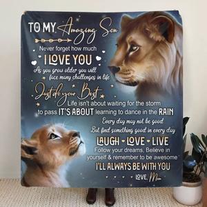 Custom Personalized Lion Single Layer Fleece/Quilt Blanket - Gift Idea For Mother's Day/Father's Day - Never Forget How Much I Love You Largest Supplier