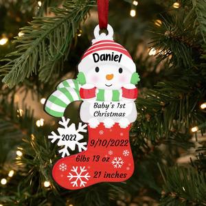 Custom Personalized New Born Baby Sock Wooden Ornament - Christmas Gift Idea For New Born Baby - 2022 Baby's 1st Christmas Fashion Style Cheap Online
