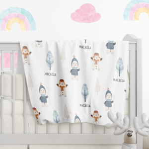 Personalized Baby Name Blanket, Snowman Blanket, Toddler Custom Blanket Pay With Visa Sale Online