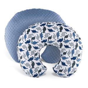 Dino Print & Navy Blue Minky Dot Pillow Cover Fast Delivery Cheap Online