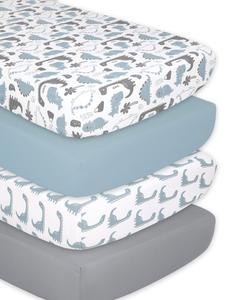 Dinosaur 4-Pack Fitted Crib Sheet Set Low Pice