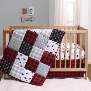 Buffalo Plaid 3-Piece Crib Bedding Set Cheap Sale Collections