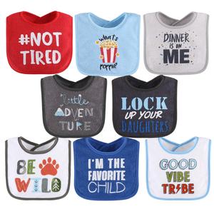 Cotton Baby Bibs, 8 Pack, Blue, Grey Free Shipping Fake