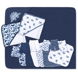 Blue Dino Hooded Towels and Washcloths Baby Bath Gift Set Cheap For Cheap