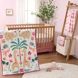 Bright Safari 5 Piece Baby Crib Bedding Set for Girls Store Online