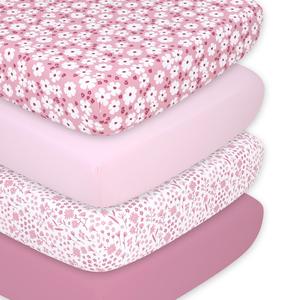 Daisy 4-Pack Fitted Sheet Set Cheap Sale Professional