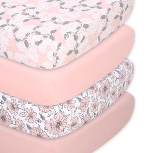 Cottage Floral 4-Pack Fitted Organic Jersey Crib Sheet Set Footlocker For Sale