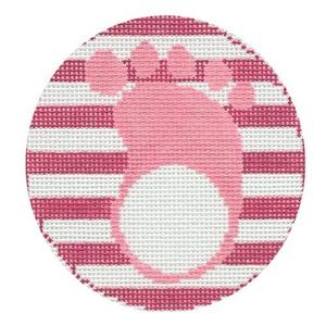 Pink Footprint Monogram Round Best