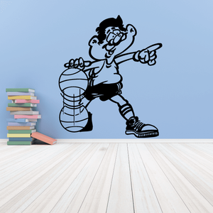 Basketball Pointing Player Dribbling Decal Outlet Sast