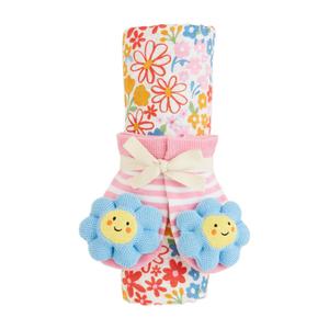 Mud Pie Floral Swaddle & Sock Set Wholesale Pice