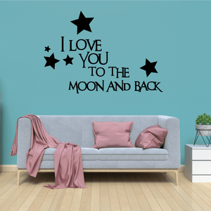 I love you to the moon and back Stars Wall Decal Cheap Sale Manchester