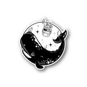 Whale Falling in Space Sticker Cheap Extremely