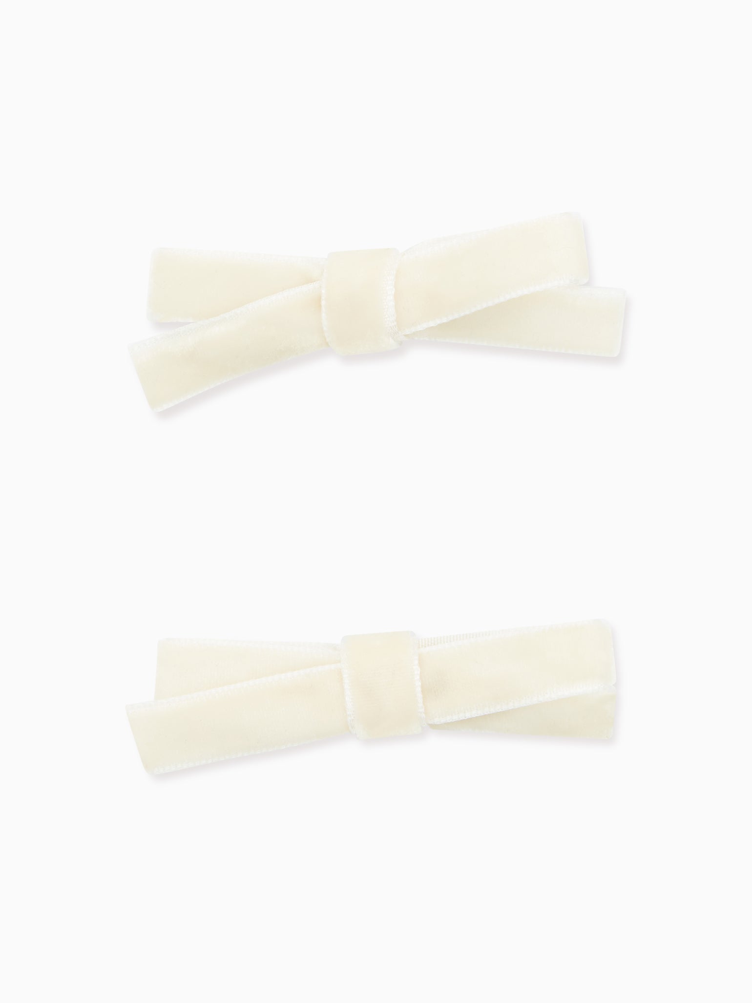 White Small Bow Velvet Girl Clips Set 2 Cheap Websites