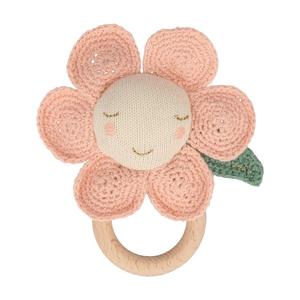 Peach Daisy Baby Rattle Cheap Online