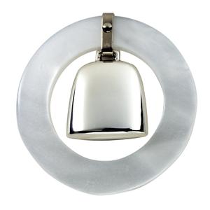 Salisbury Teething Ring/Rattle-White - Sterling Silver With Credit Card For Sale