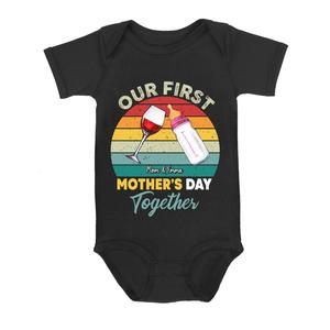 Custom Personalized Baby Onesie/T-Shirt - Mother's Day Gift Idea For Baby/Mom - Our First Mother's Day Together Discount 2025 Newest